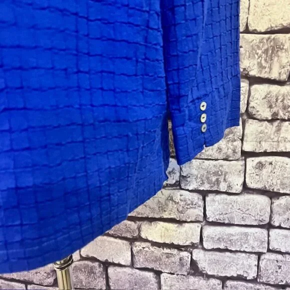 Chico's Blue No Close 3/4 Sleeve Fully Lined Jacket Size M - Picture 7 of 9